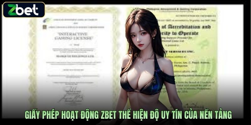 Giấy phép hoạt động Zbet thể hiện độ uy tín của nền tảng