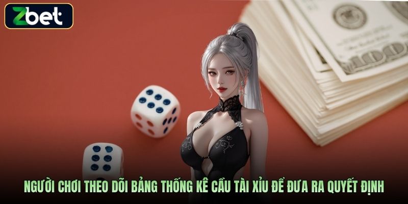 Người chơi theo dõi bảng thống kê cầu tài xỉu để đưa ra quyết định