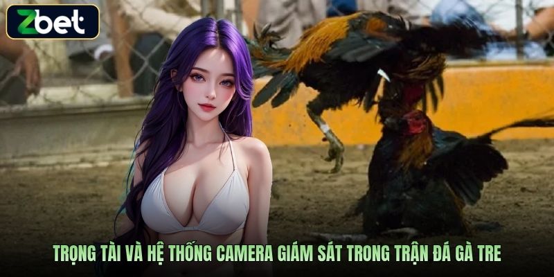 Trọng tài và hệ thống camera giám sát trong trận đá gà tre